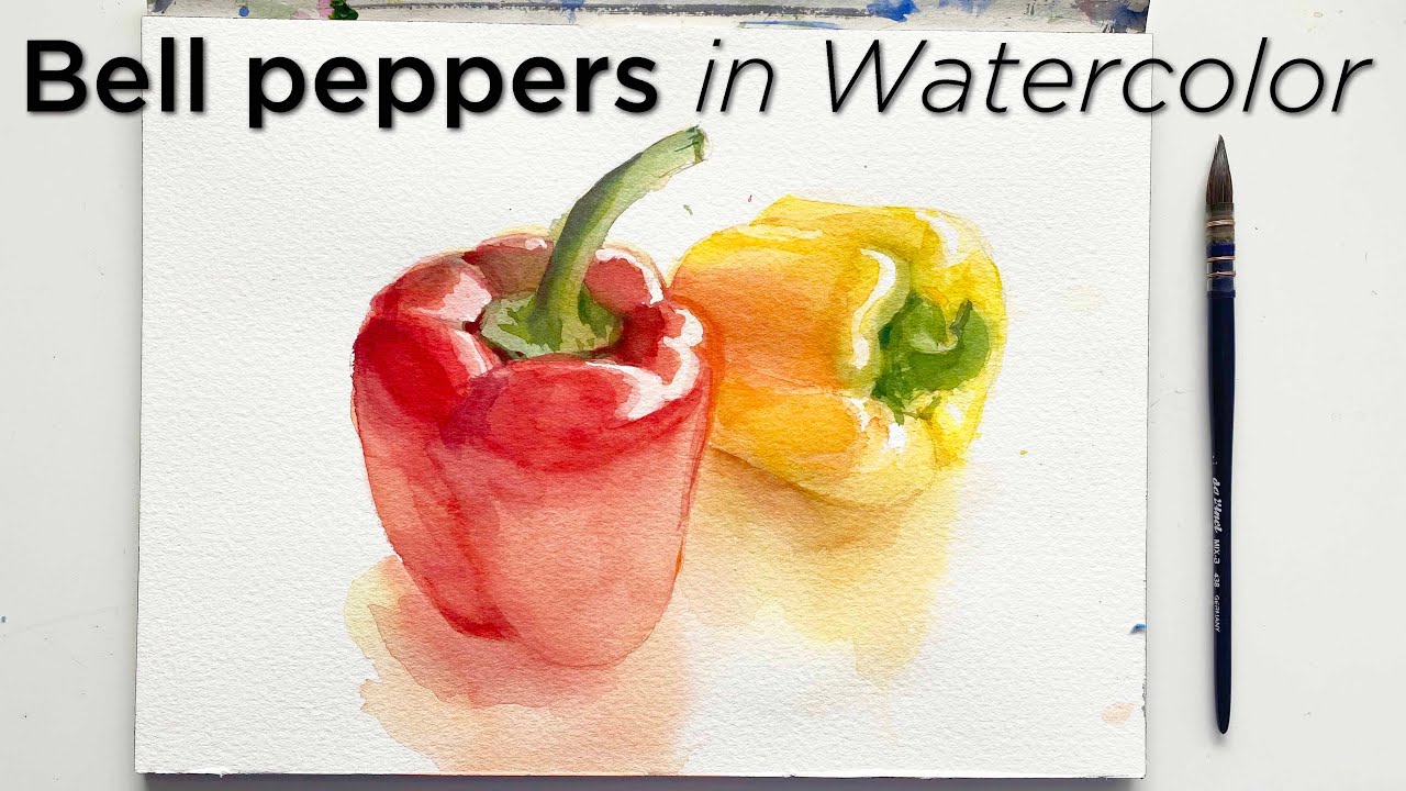 Watercolor Tutorial Bell Peppers