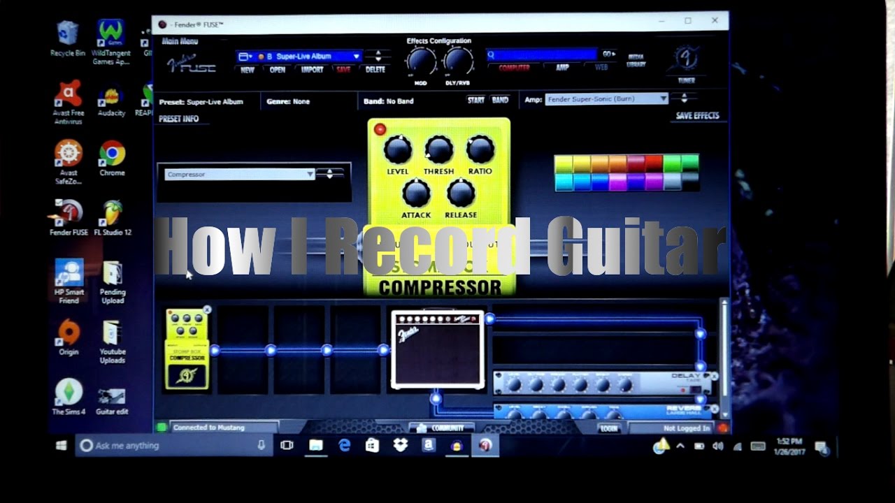 How To Record Guitar (Using Audacity And Fender Mustang Amp)