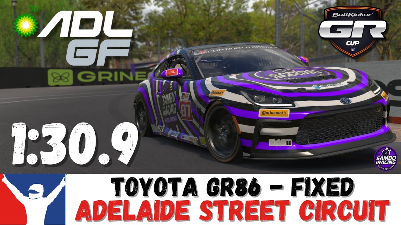 iRacing Toyota GR86 Adelaide Street Circuit Guide - 1:30.9 - How to GR86 Adelaide Street Circuit