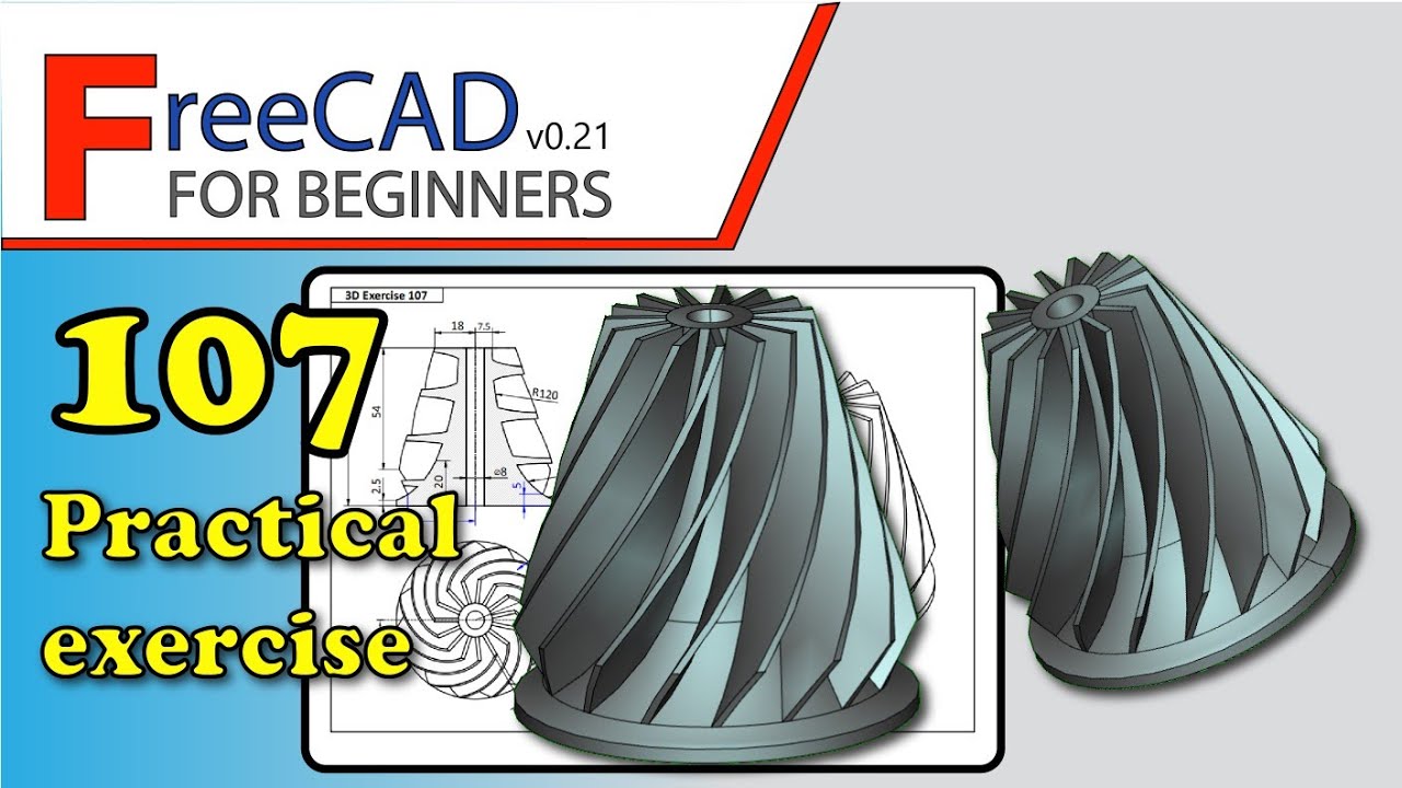 FreeCAD 0.20-0.21 Beginners tutorial: practical exercise 107
