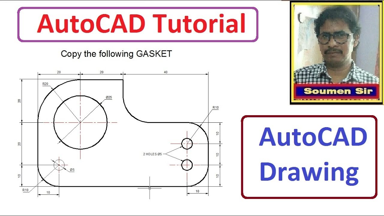 AutoCAD GASKET Drawing - AutoCAD Tutorial