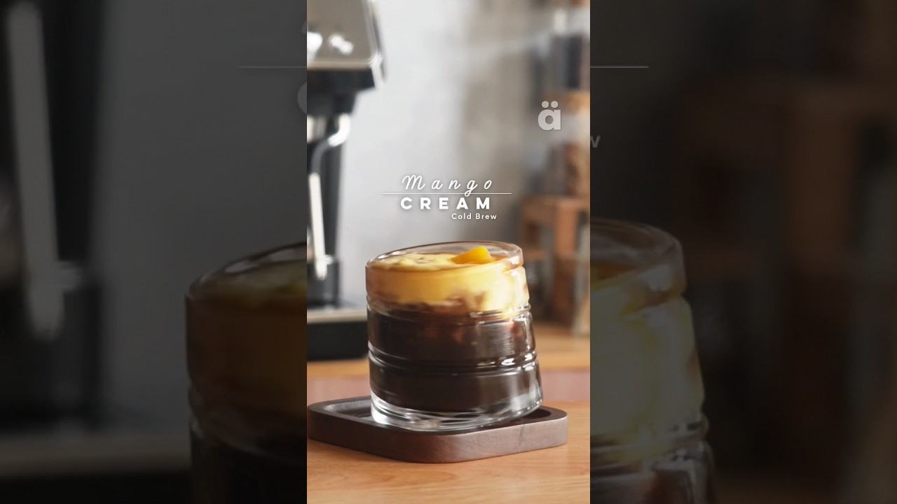 Mango Cream Iced Cold Brew Coffee #mango #cream #coldbrew #icedcoffee