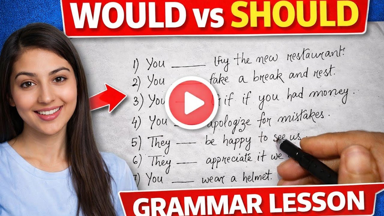 Would vs Should in English | Easy Grammar Explanation with Examples