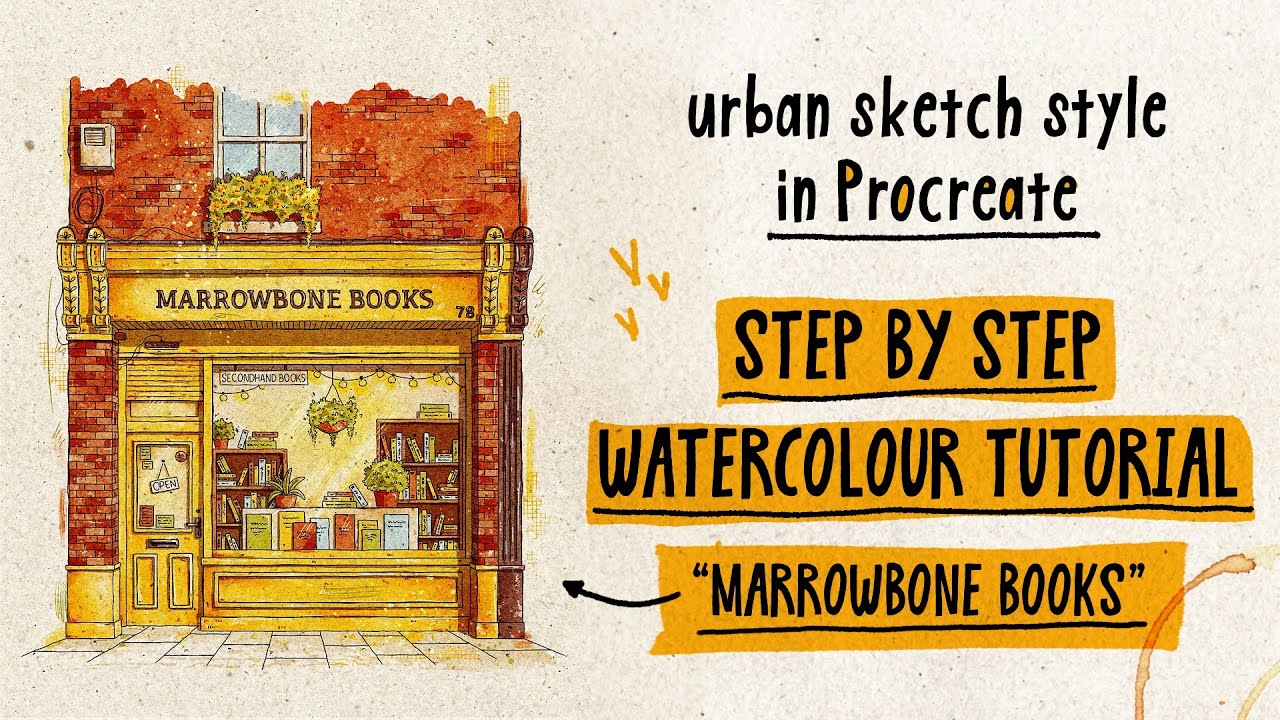 Step by Step Tutorial for Digital Watercolor Drawing In Procreate - Marrowbone Books