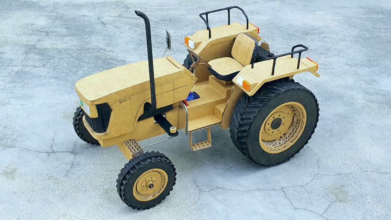 Как сделать радиоуправляемый трактор из картона | Трактор John Deere 5050d с дистанционным управл...