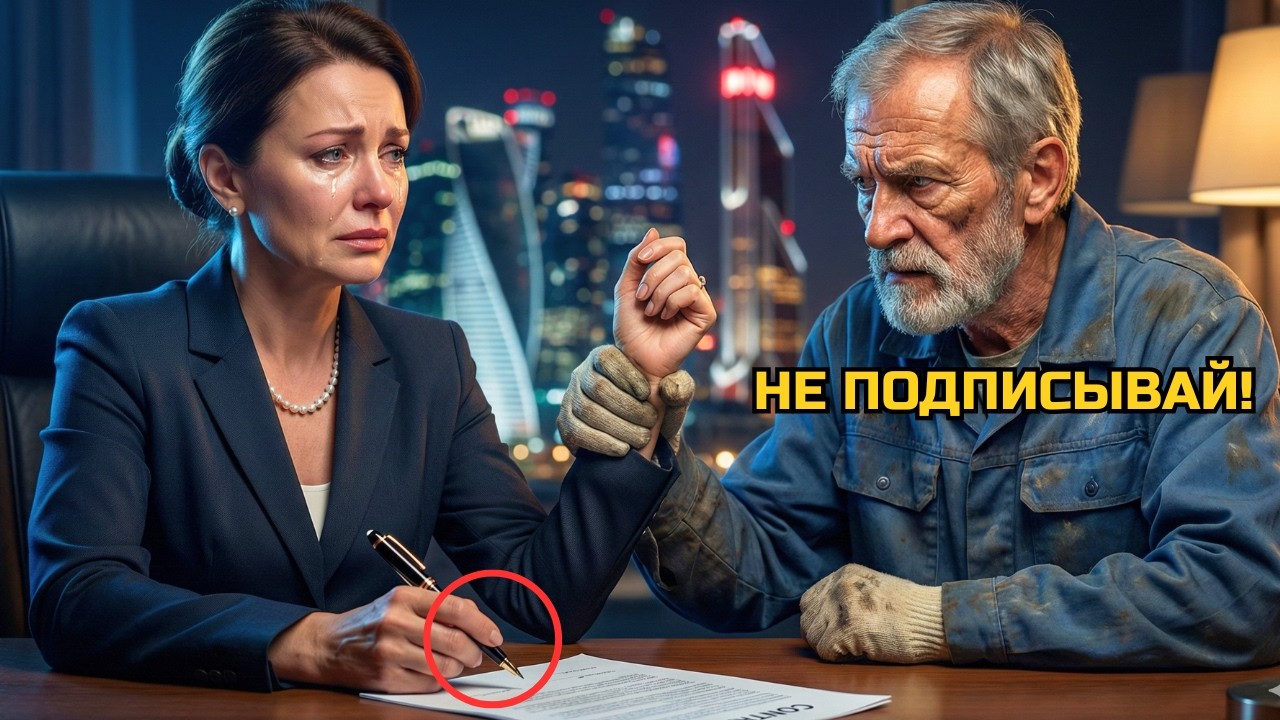 «НЕ ПОДПИСЫВАЙТЕ!» Уборщик спас Миллиардершу за секунду до краха.