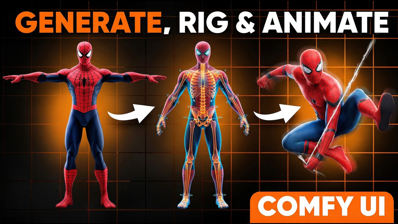 Создавайте, риггите и анимируйте 3D-персонажей за считанные секунды! (Руководство по ComfyUI)