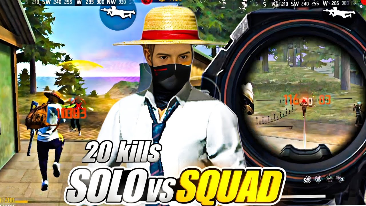 20 kills with Solo vs Squad gameplay🔥|| 99% Headshot || realme narzo 60x Gameplay
