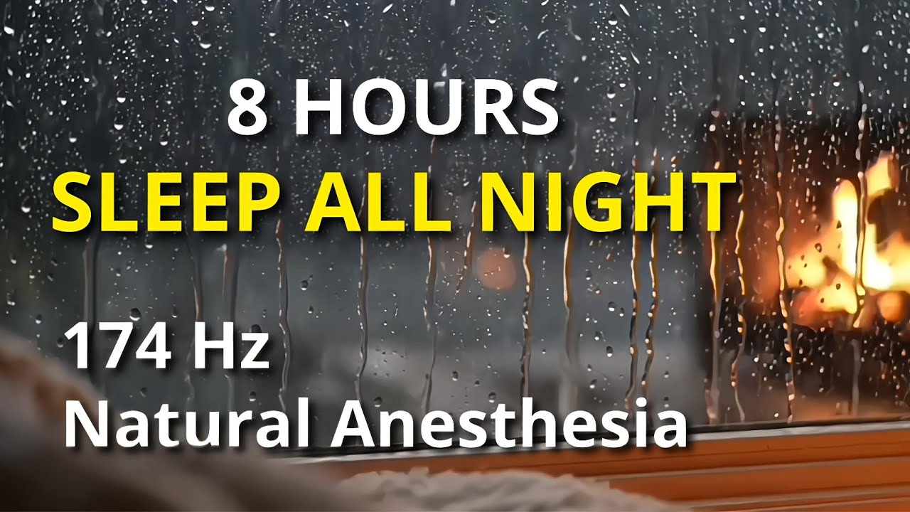 SLEEP ALL NIGHT | Rain Sounds & 174Hz Healing Frequencies: The Natural Anesthetic YOU NEED