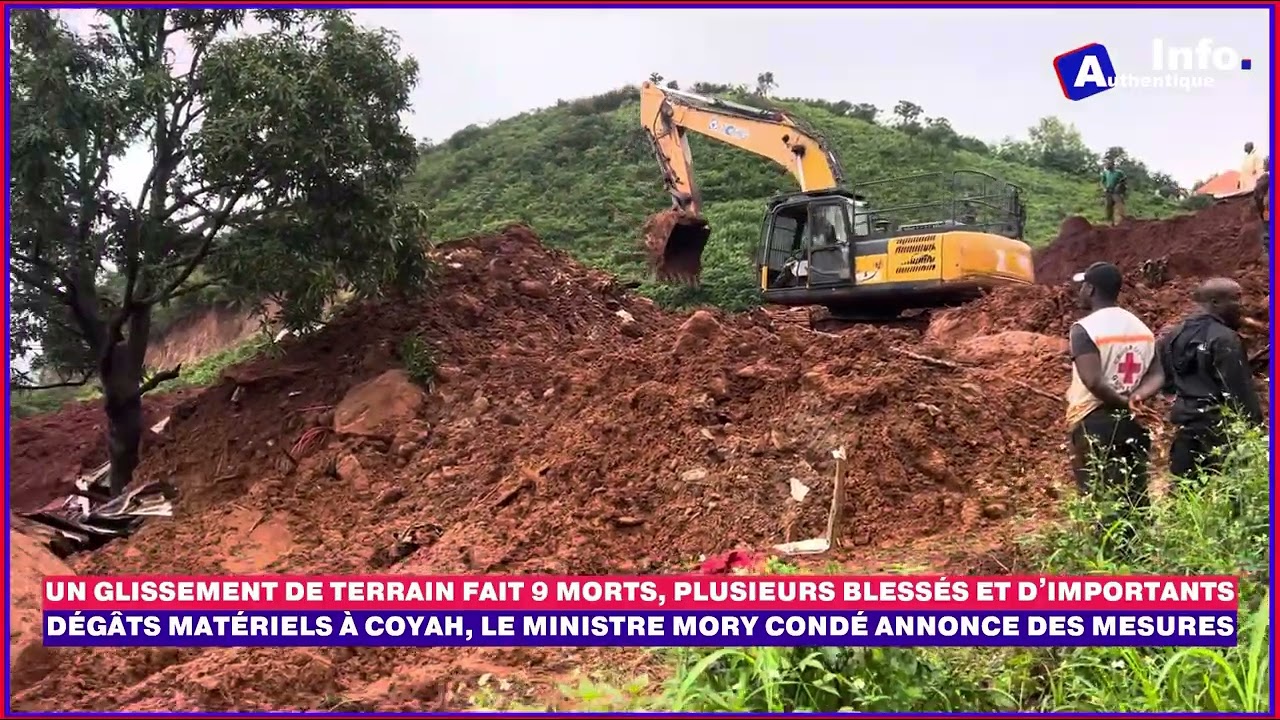 🚨🇬🇳| Coyah : un glissement de terrain fait 9 morts, plusieurs blessés ⬇️