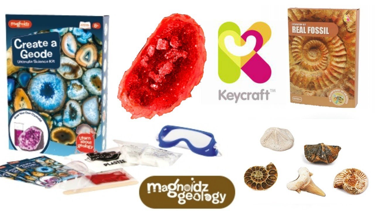 Create a Geode Kit and Real Fossil Excavation Kit from Keycraft