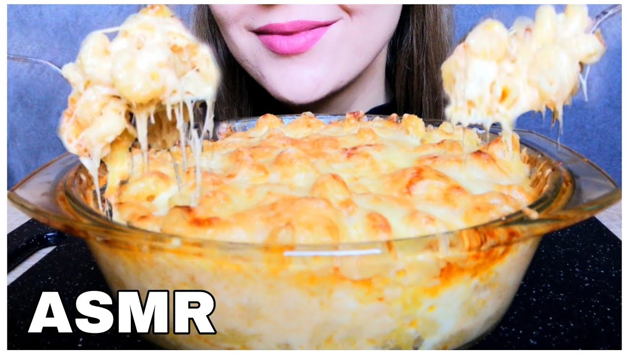 ASMR MUKBANG I CHEESY BAKED PASTA (MAC AND CHEESE) | STICKY EATING SOUNDS (no talking)