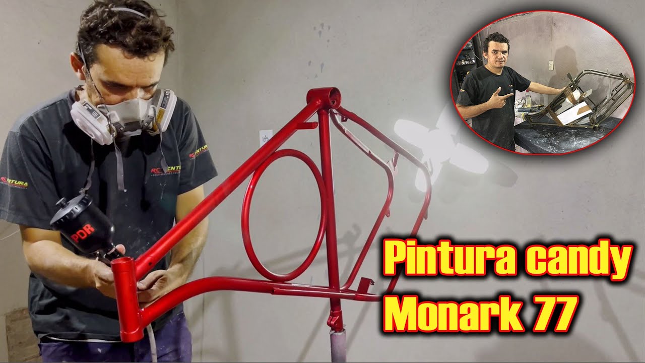 Como fazer pintura candy em bike,  monark 77 parte 1