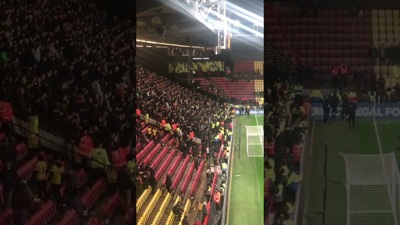 West Ham fans singing bubbles after the Watford away game December 2021