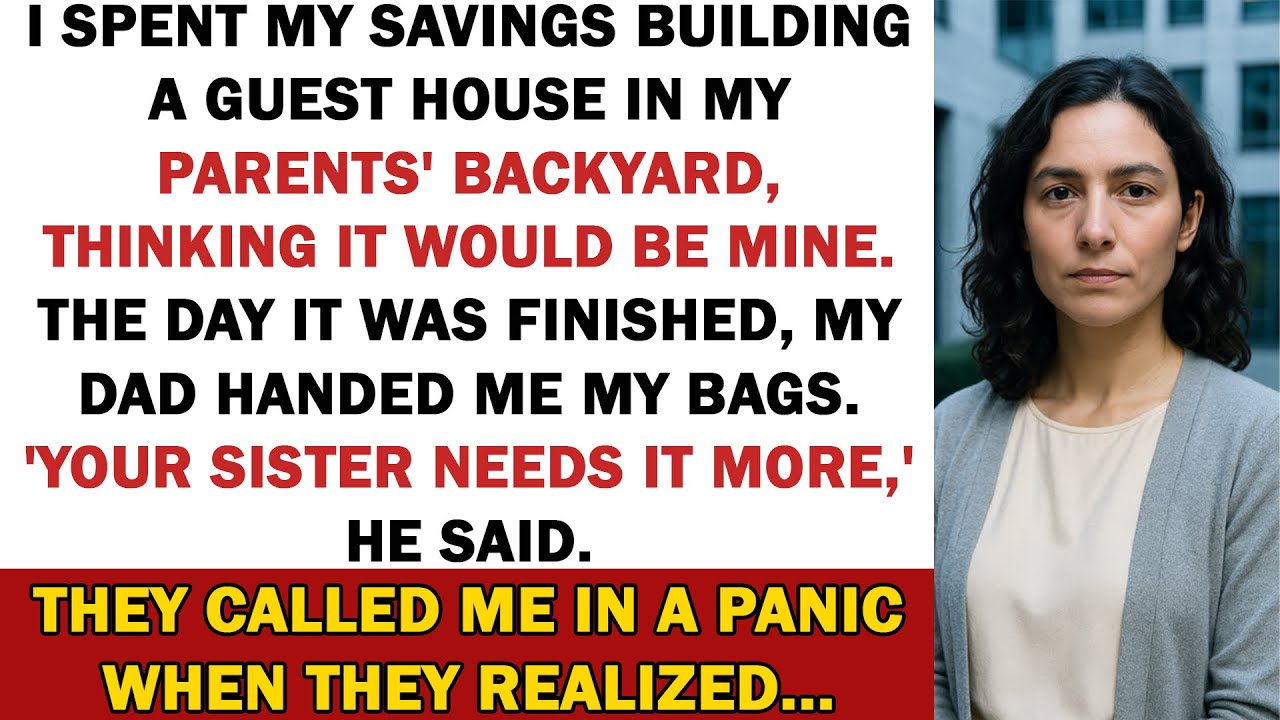 My parents kicked me out the day I finished building a guest house in their backyard