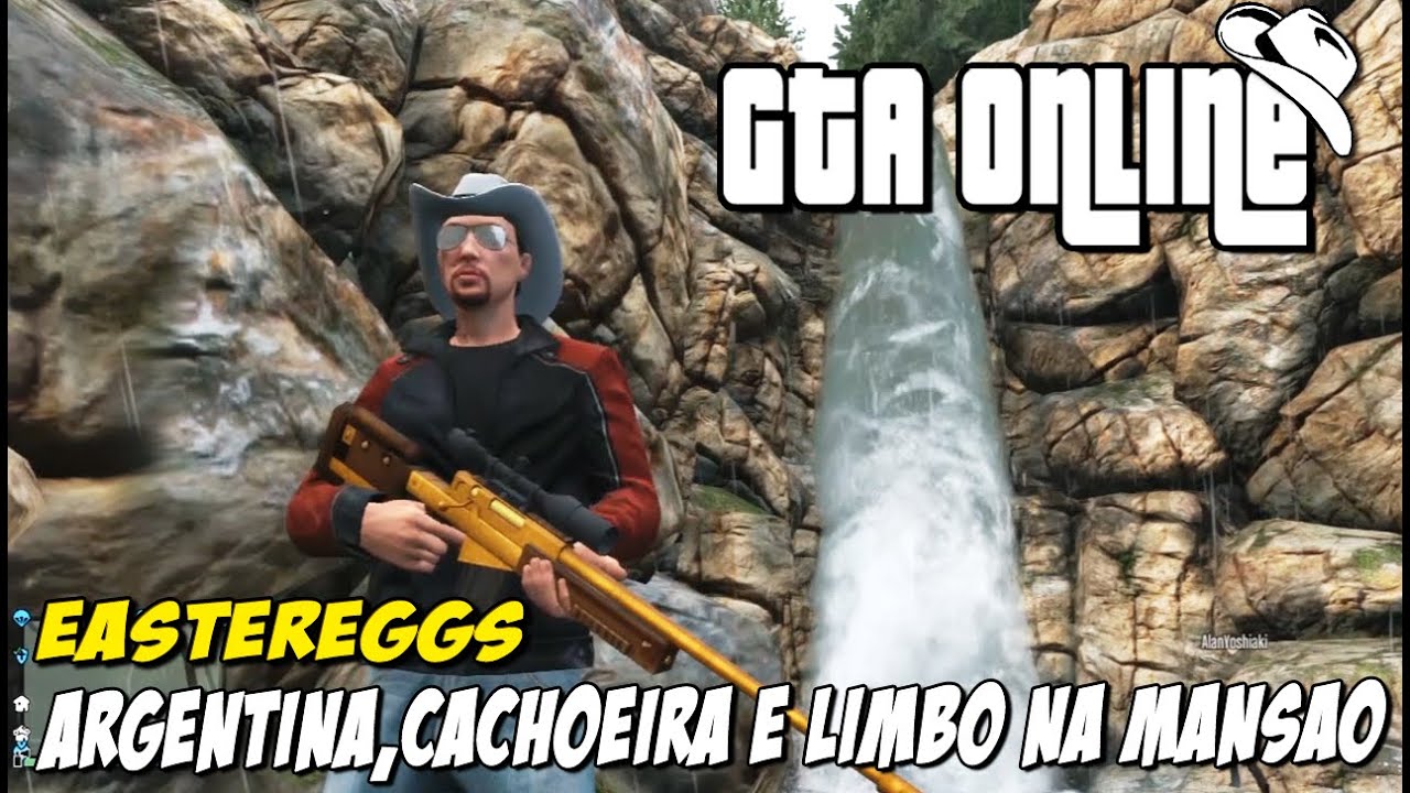 GTA 5 Online - Eastereggs Argentina,Cachoeira, Cavalo e Limbo na mansão
