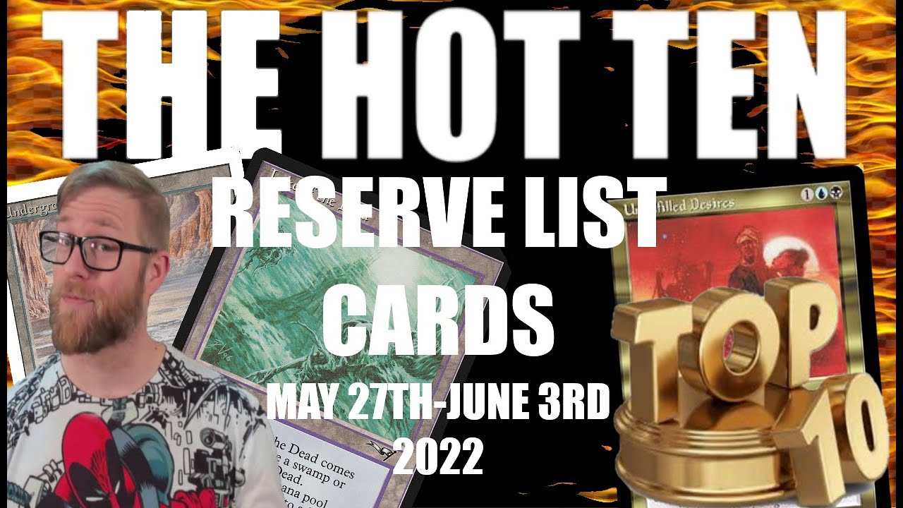 The HOT TOP TEN Reserve List Selling Cards May 27th June 3rd 2022