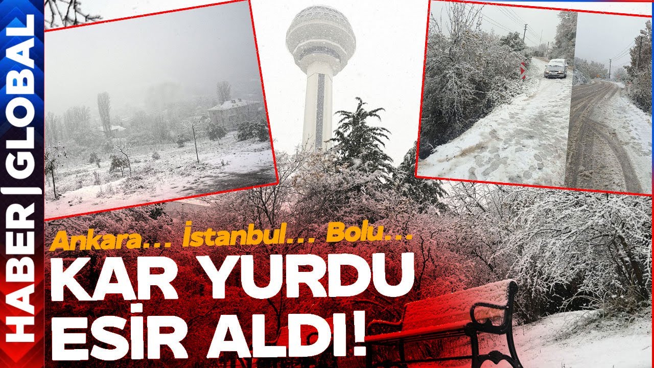 Yurtta Kar Etkili Oluyor! Ankara... İstanbul... Bolu... Kocaeli... Her Yeri Kar Sardı!