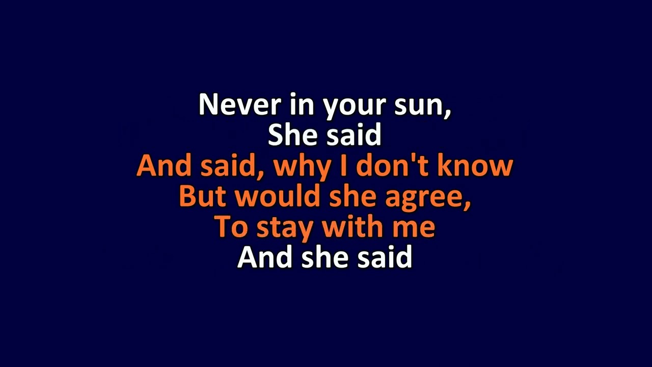 Stevie Wonder -- Never In Your Sun Karaoke