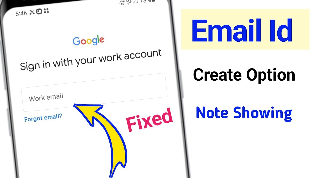 sign in with your work account Problem / phone me email id nahi ban raha hai