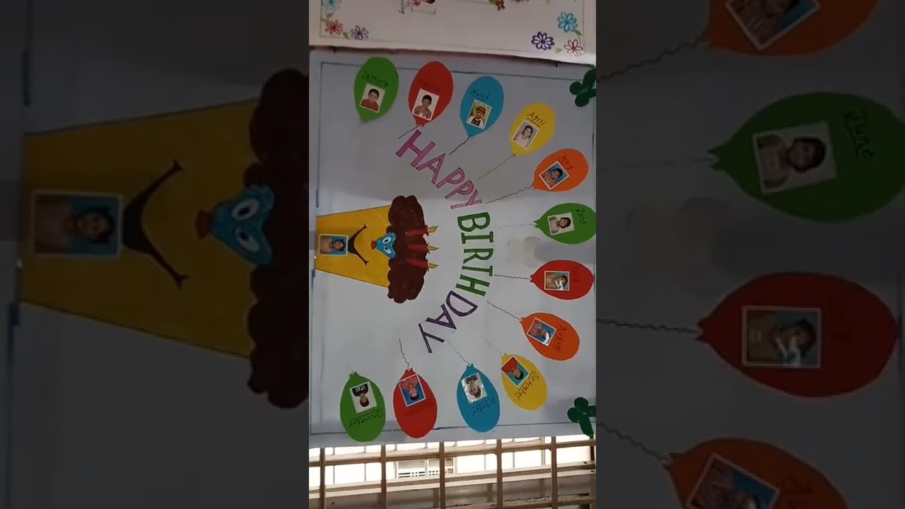 Happy Birthday chart for class rooms, decoration ideas for birthday day charts, please subscribe