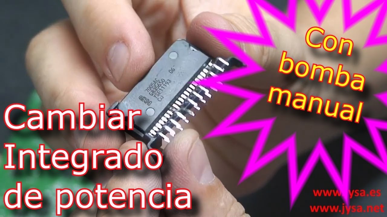 Desoldar y soldar circuito integrado amplificador final de potencia de sonido.