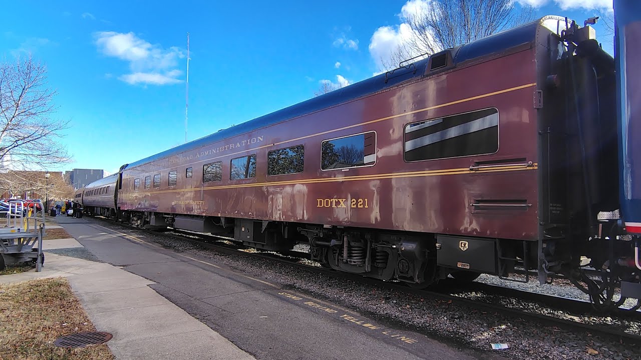 Amtrak 51 with a private car in Charlottesville Va 