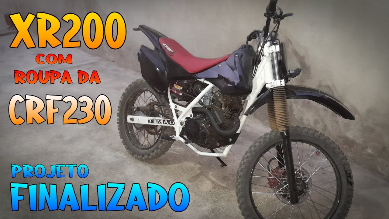 XR 200 COM ROUPA DA CRF 230 #23 - FINALIZEI A ADAPTAÇÃO DA MOTO, COMENTA AI O QUE VCS ACHARAM !!!