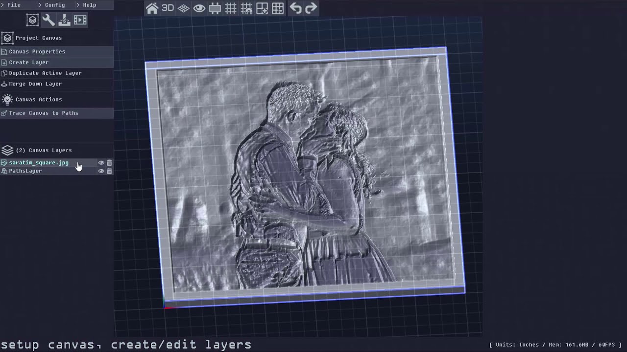 Lithophane made with PixelCNC on translucent acrylic