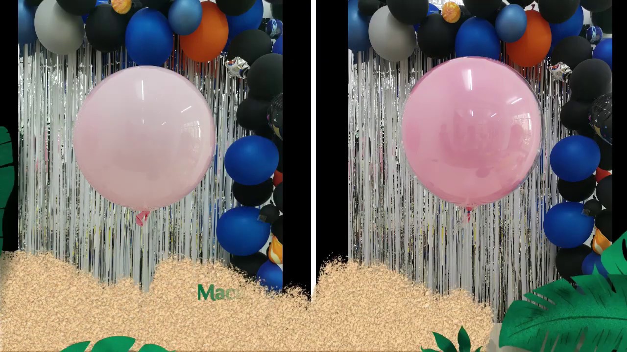 Pink Macaron Bubble Balloons VS Pink Latex Double Stuffed Bubble Balloons