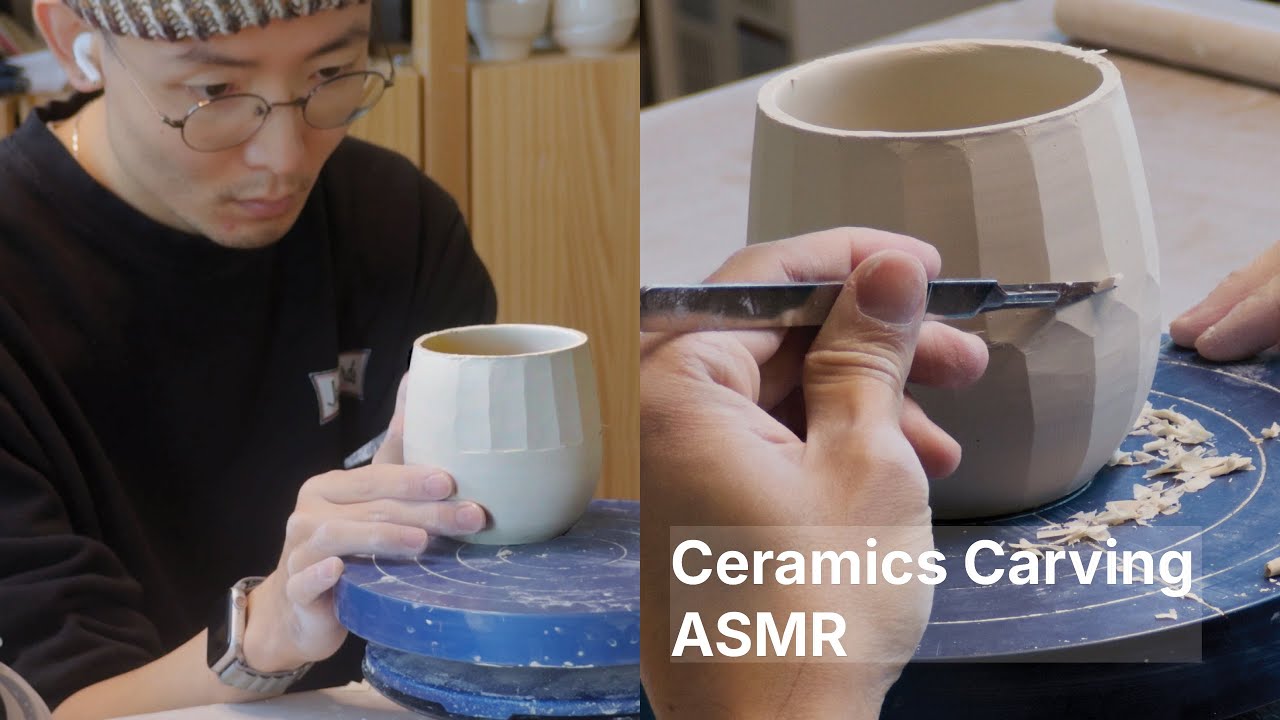 Pottery ASMR Faceted Mug in Real Time