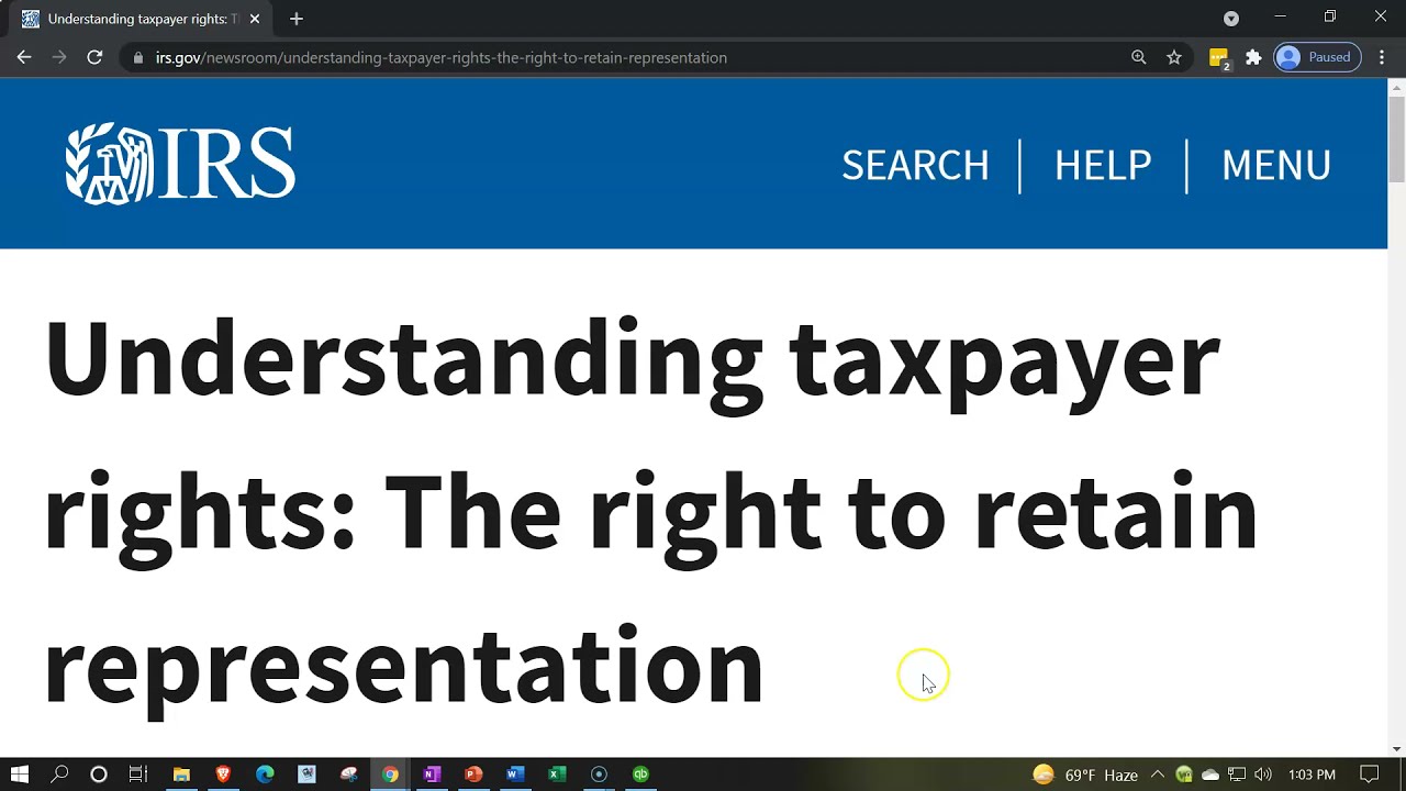 IRS Tax Tip - Understanding taxpayer rights: The right to retain representation