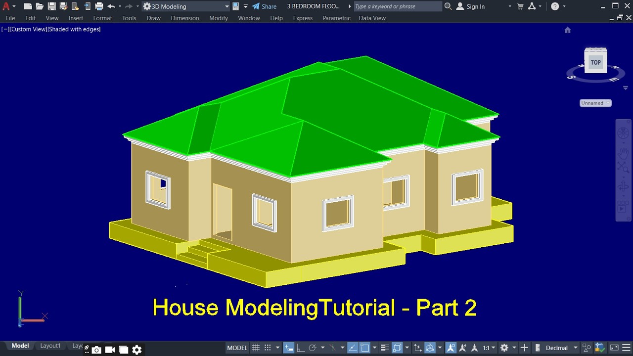 3D House Modeling in AutoCAD For Beginners - Part 2