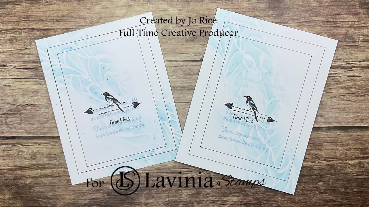 Time & Magpies Fly от Джо Райс #cardmakingvideo #laviniastamps #stencils