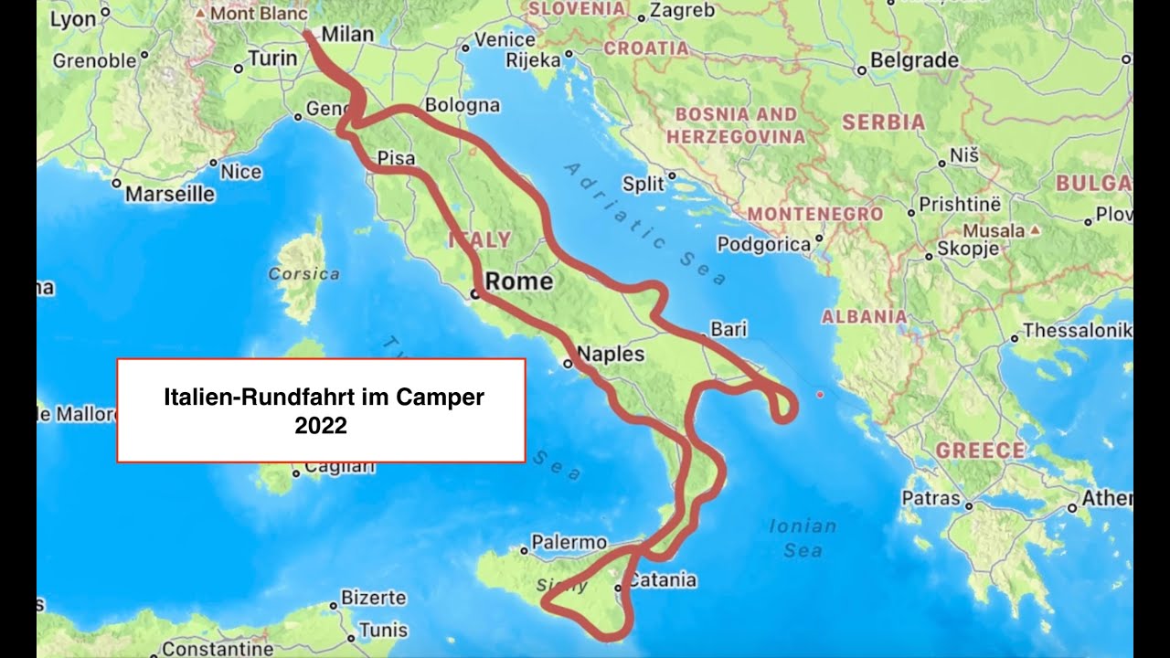 Italienrundfahrt im Camper, Teil 1 (Die Westküste)