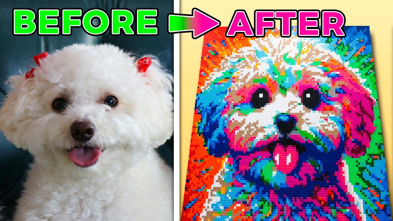I built my dog in 10,000 dominoes!