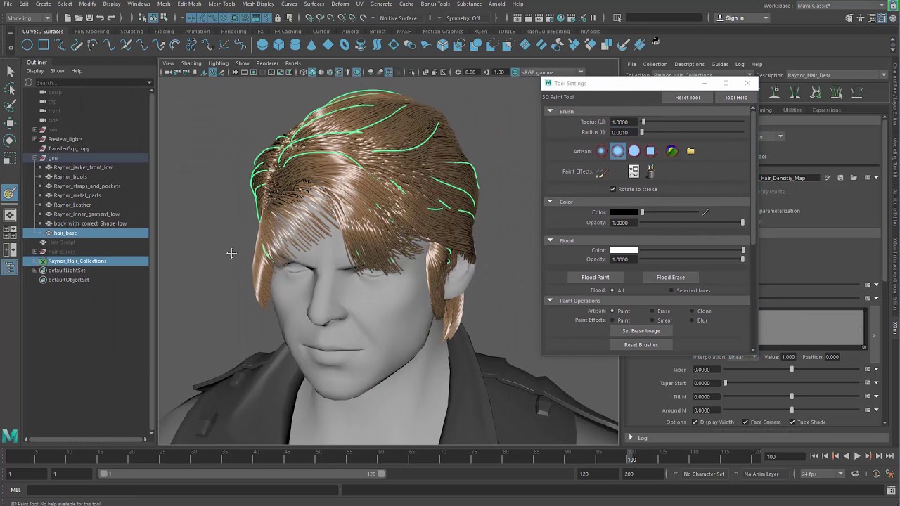 Карта плотности краски Xgen Hair 03
