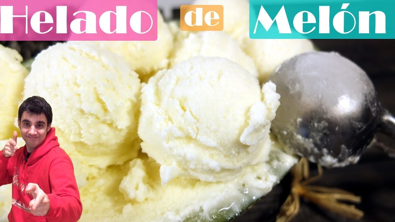 HELADO de MELÓN. 😍😋NIEVE casera fácil (con y sin máquina). Receta # 393