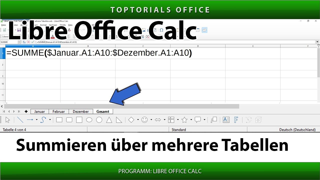 Summieren über mehrere Tabellen LibreOffice Calc