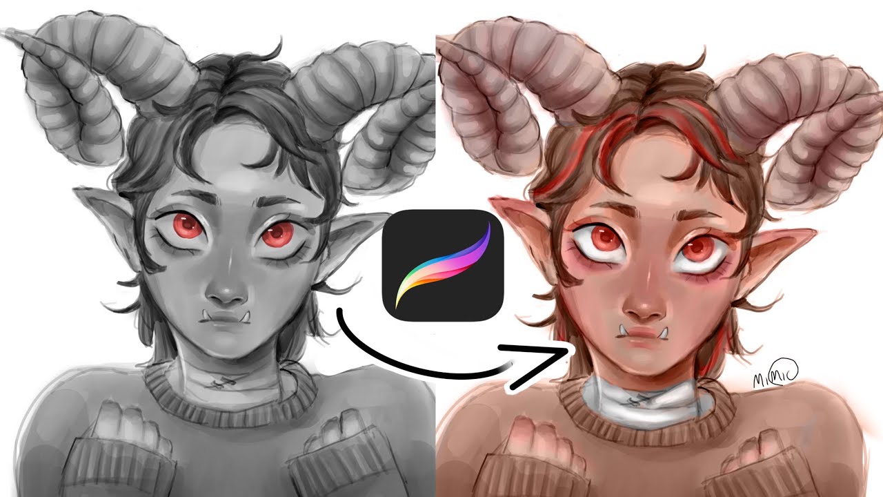 ☆ Как я перехожу от оттенков серого к цвету в Procreate ☆