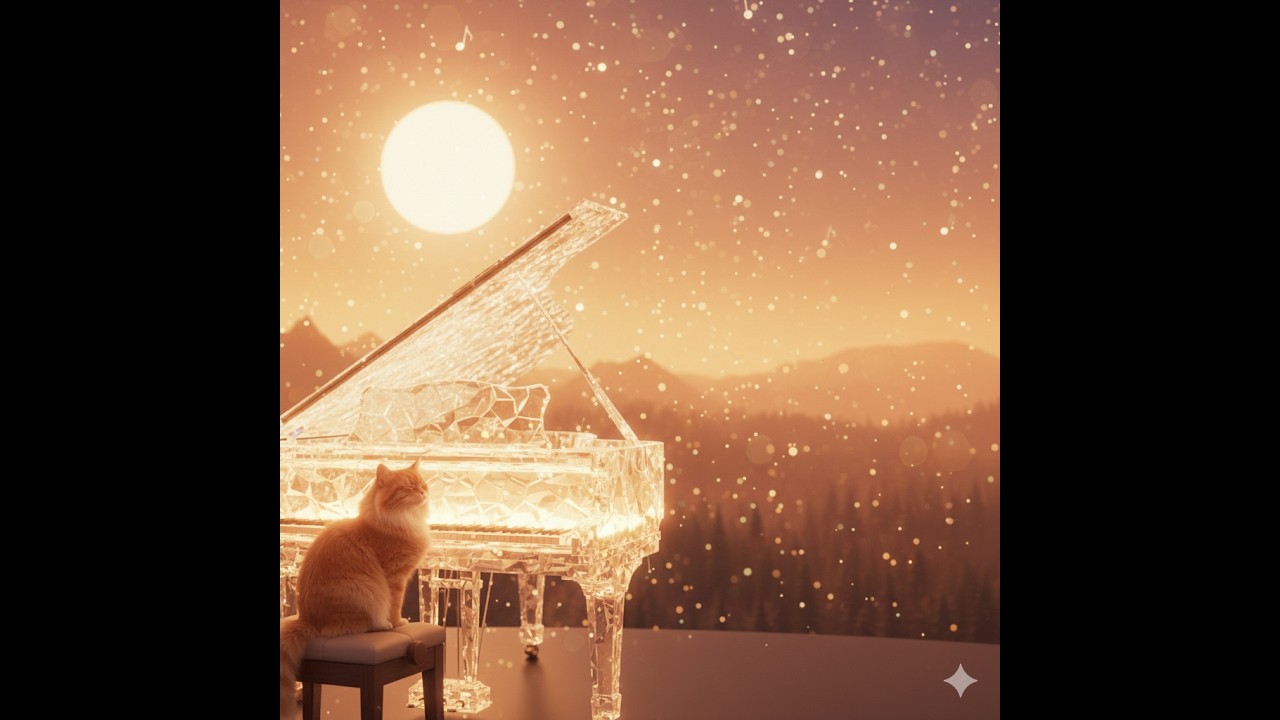 [1 HOUR] Pure Crystal Piano & Wind Chimes - Deep Sleep Lofi for Cats | 1小時純淨水晶鋼琴：慵懶貓咪