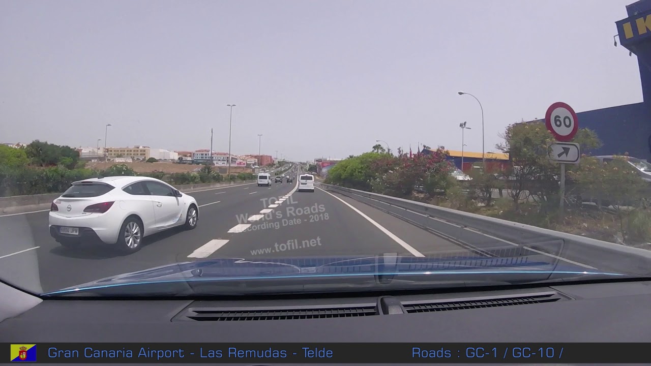 Gran Canaria Airport - Las Remudas - Telde Roads GC-1 GC-10 724 Driving in Gran Canaria