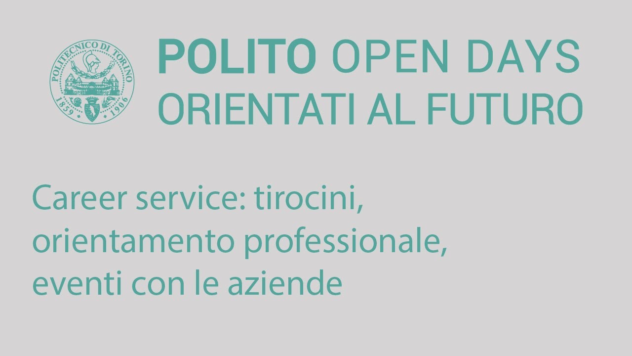Career service: tirocini, orientamento professionale, eventi con le aziende