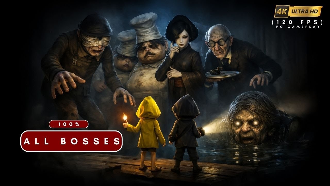 Every Boss in Little Nightmares 1 & Secrets of the Maw | The Maw Full Bosses (4K PC)