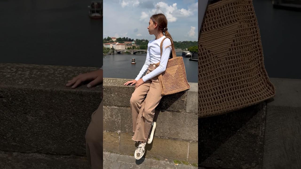 Prada Raffia Bag#prague #praguecity #europetravel #fashionbag #pradabag #raffiabag #moda #travel2023