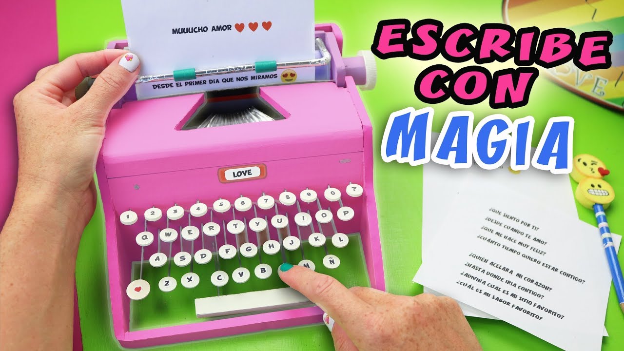 MAQUINA DE ESCRIBIR MAGICA - Escribe Mensajes de Amor con Magia | Manualidades aPasos