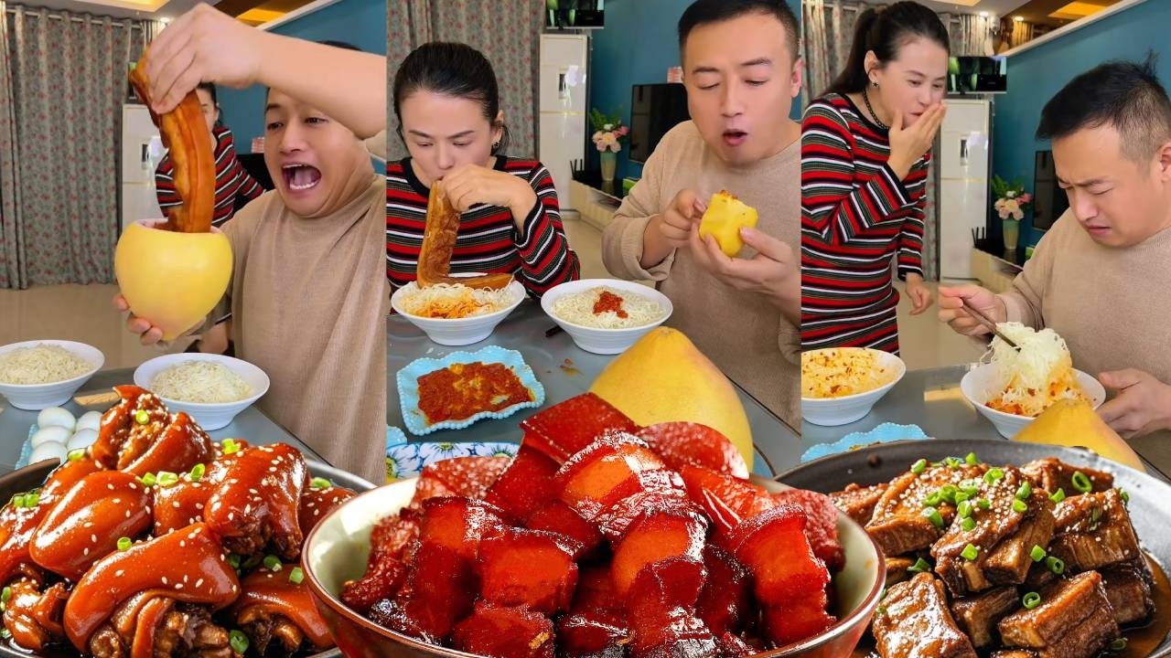 小气老公想独吞红烧肉，结果被我吃光，他只能饿肚子【香香和霍霍】