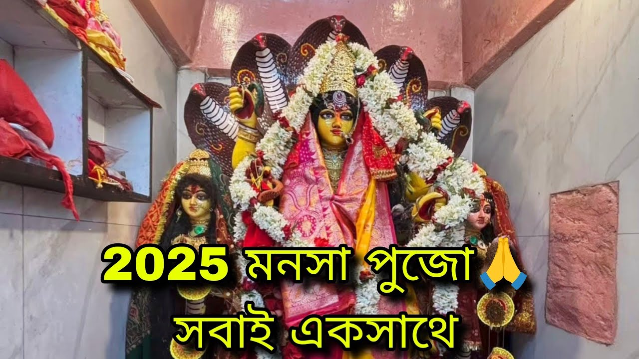 😳এই প্রথম বার মনসা পুজো দেখতে গেলাম | Monosha puja vlog 2025 #madhumitaacharyavlog #monoshapujo 