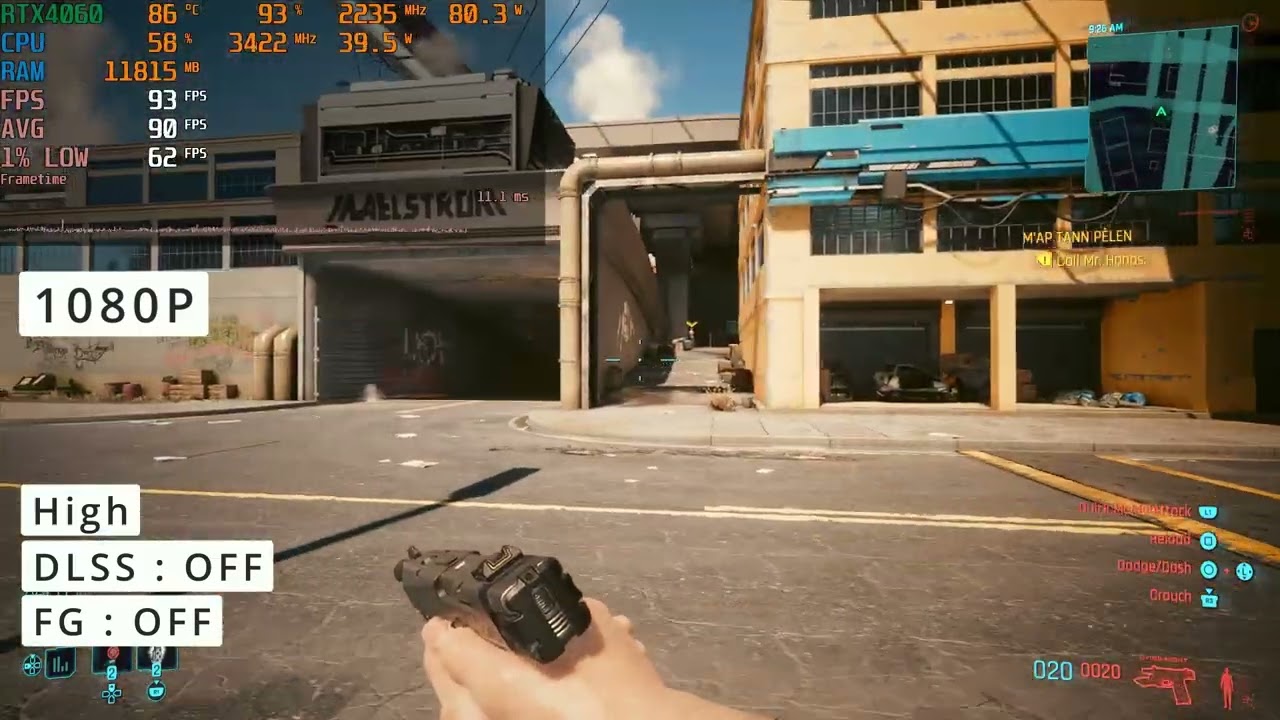 Cyberpunk 2077 on Acer Nitro 5 RTX 4060 | i5-12450H Laptop Gaming Performance Test