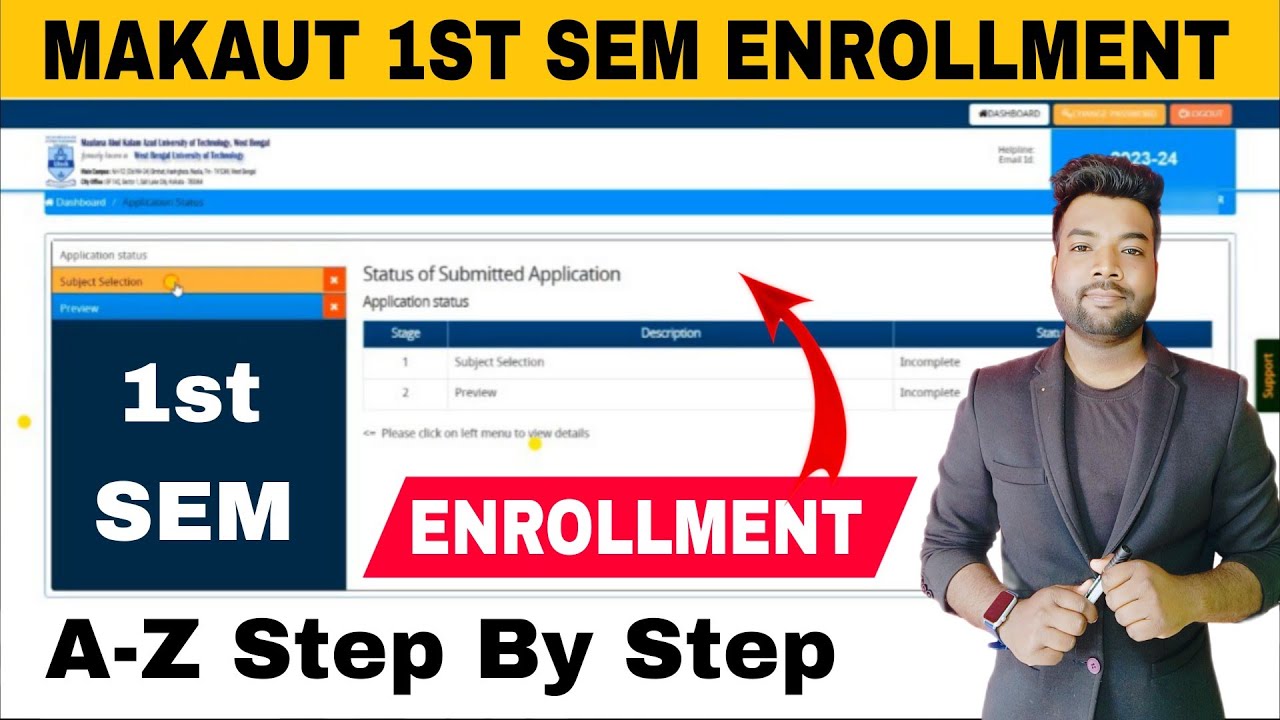 MAKAUT 1st SEM Enrollment A-Z Process | Semester Exam Date?